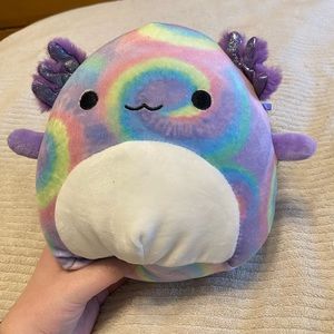 8” Axolotl rainbow tie dye squishmallow Delphine